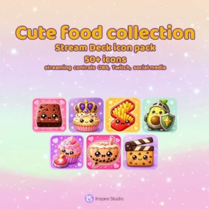 Cute Food Collection Stream Deck icon pack preview