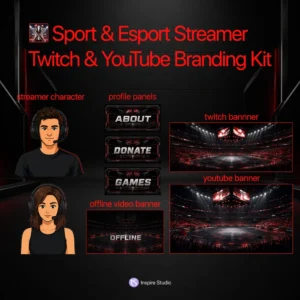 Sport Esport Streamer Twitch YouTube Branding Kit preview